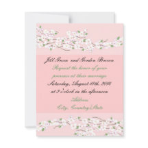 Brölloksinbjudan till elegant Rosa Blommar