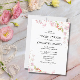 Brölloksinbjudan till elegant Rosa Blommigt Inbjudningar