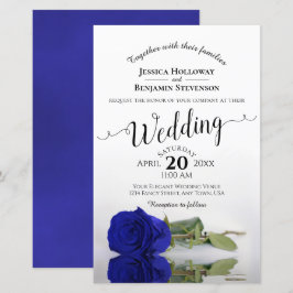 Brölloksinbjudan till elegant Royal Blue Ro BUDGET
