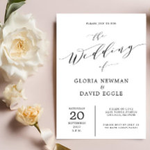 Brölloksinbjudan till elegant Scripture Calligraph