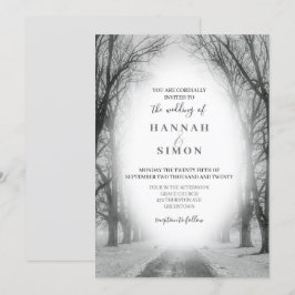 Brölloksinbjudan till elegant Winter Mountain Gräs Inbjudningar