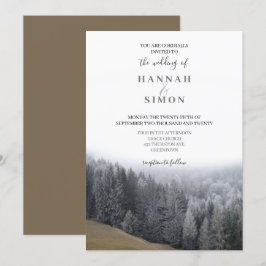 Brölloksinbjudan till elegant Winter Mountain Gräs Inbjudningar