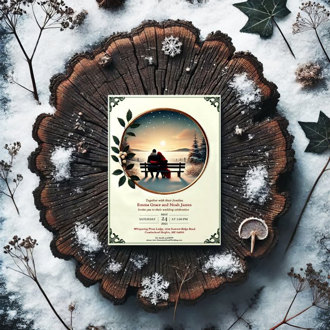 Brölloksinbjudan till elegant Winter Romantik Inbjudningar (Skapare uppladdad)
