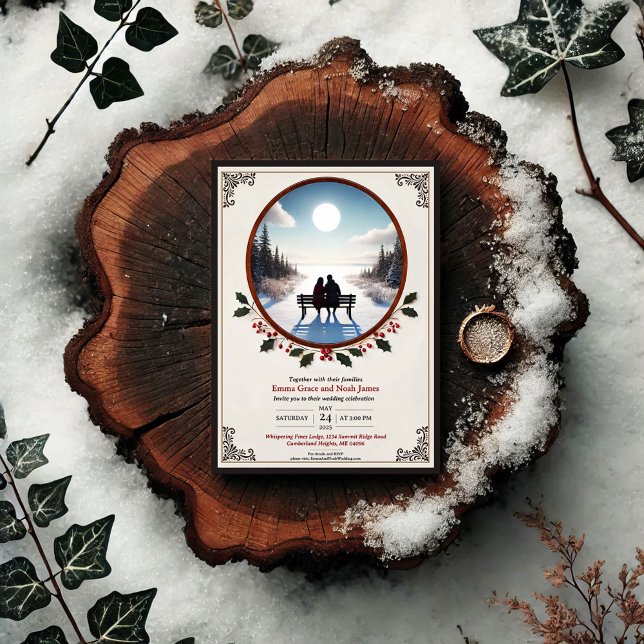 Brölloksinbjudan till elegant Winter Romantik Inbjudningar (Skapare uppladdad)