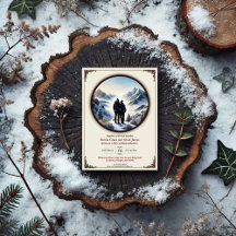 Brölloksinbjudan till elegant Winter Romantik