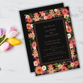 Brölloksinbjudan till elegantens misslyckade Blomm Inbjudningar