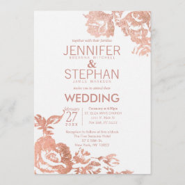 Brölloksinbjudan till elegantens moderna Ro Guld-B Inbjudningar