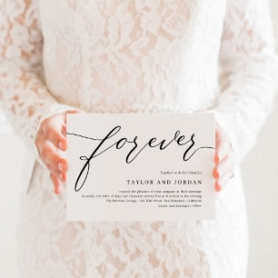 Brölloksinbjudan till Forever love EDITABLE FÄRG Tack Kort