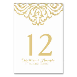 Brölloksinbjudan till Glamor Elegance Vintage guld Bordsnummer
