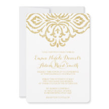 Brölloksinbjudan till Glamor Elegance Vintage guld