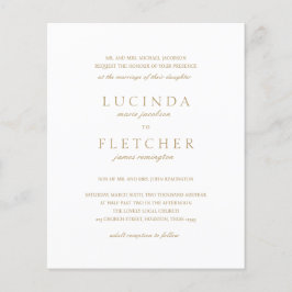 Brölloksinbjudan till Guld formellt QR-kod Flygblad