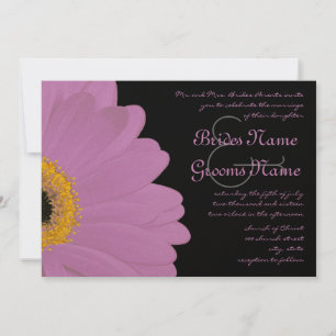 Brölloksinbjudan till gult & Rosa Gerber Daisy Inbjudningar