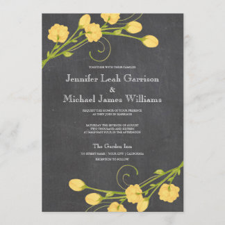 Brölloksinbjudan till gult-trädgårdens ro- inbjudningar