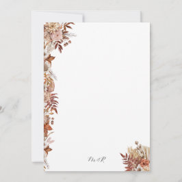 Brölloksinbjudan till hösthösten Blommigt i elegan Inbjudningar
