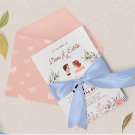 Brölloksinbjudan till kreativets Blommigt Spara Datumet