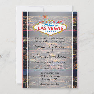 Brölloksinbjudan till Las Vegas Aerial View-bröllo Inbjudningar