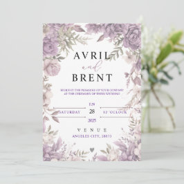 Brölloksinbjudan till Lavender Dreams Blommigt-brö Inbjudningar