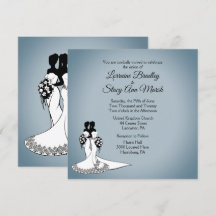 Brölloksinbjudan till Lesbisken elegant