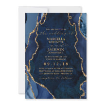 Brölloksinbjudan till marmor och Guld-agat