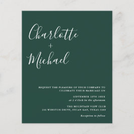 Brölloksinbjudan till minimalistisk Emerald Grönt