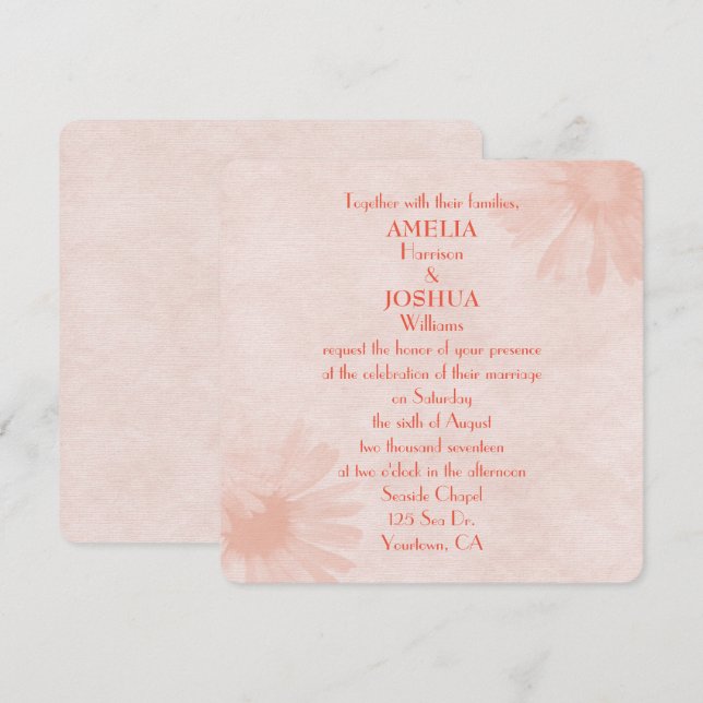 Brölloksinbjudan till mjuk Daisy Inbjudningar (Fram/baksida)