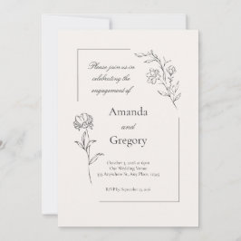 Brölloksinbjudan till modern Blommigt Förlovningsf