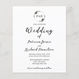 Brölloksinbjudan till Monogram Blommigt Budget