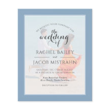 Brölloksinbjudan till Ocean Blue 2-Photo Budget