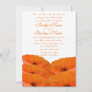 Brölloksinbjudan till orange Poppies Inbjudningar