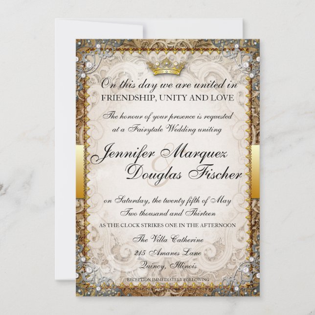 Brölloksinbjudan till Ornate Fairytale Storybook Inbjudningar (Framsida)