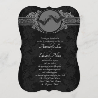 Brölloksinbjudan till Ornate Gothic Elegant Fladde Inbjudningar