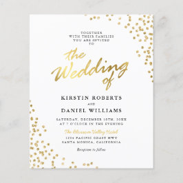 Brölloksinbjudan till parollen Guld Glitter