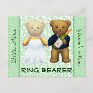 Brölloksinbjudan till Ring Bearer Nalles Apple Grö Inbjudningar