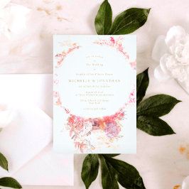 Brölloksinbjudan till Romantic Vår Rosa Flowers Inbjudningar