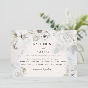 Brölloksinbjudan till romantisk elegant blommigt inbjudningar