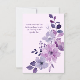 Brölloksinbjudan till Romantisk Rosa och Lila Blom Inbjudningar