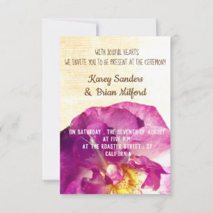 Brölloksinbjudan till Rosa ros Elegant Canvas Inbjudningar