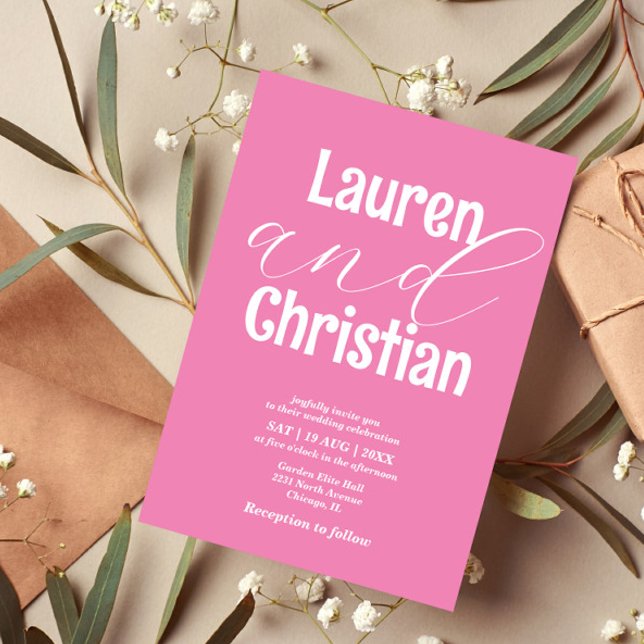 Brölloksinbjudan till rosa Scripture Inbjudningar (Skapare uppladdad)