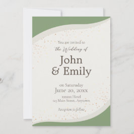 Brölloksinbjudan till Sage Grönt Abstrakt Inbjudningar