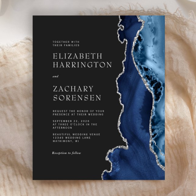 Brölloksinbjudan till Silver för budgetmarinkanten (Skapare uppladdad)