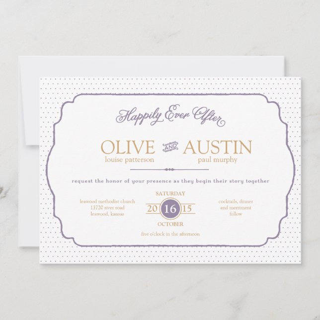 Brölloksinbjudan till Storybook Romantik Inbjudningar (Framsida)