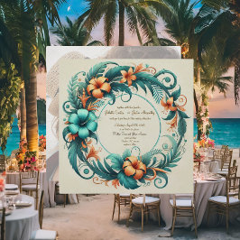 Brölloksinbjudan till tropisk härkomst runt Ram Julkort