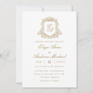 Brölloksinbjudan till Vapenskölden Royal Monogram Inbjudningar