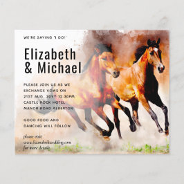 Brölloksinbjudan till Vildens hästar budgetbröllop