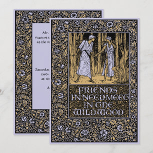 Brölloksinbjudan till vintage Kelmscott Blommigt Inbjudningar