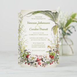 Brölloksinbjudan till vintage Victorian Blommigt Inbjudningar