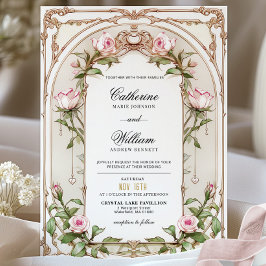 Brölloksinbjudan till Vintagen elegant Blommigt Inbjudningar