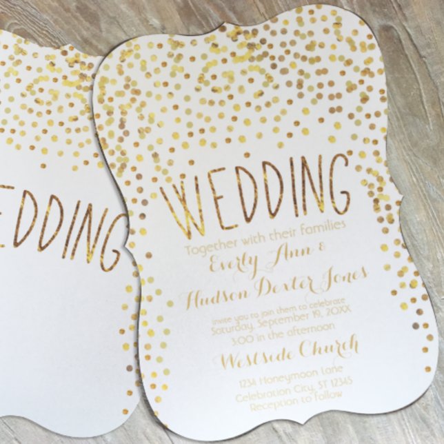 Brölloksinbjudan till Vintagen guld koppar Inbjudningar (Skapare uppladdad)