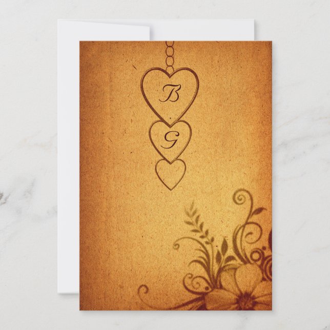 Brölloksinbjudan till vintagens sammansättning inbjudningar (Framsida)