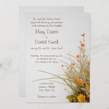 Brölloksinbjudan till vitträblommor